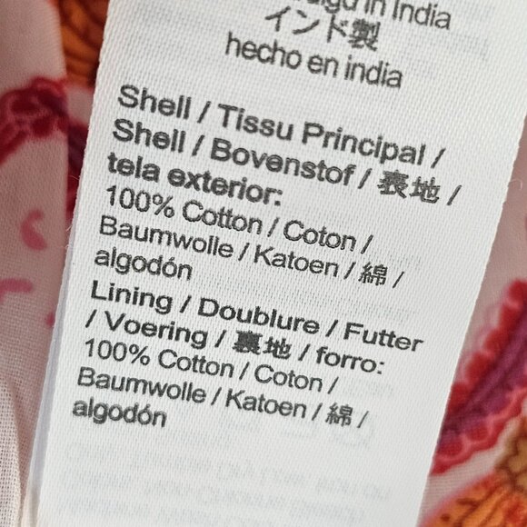 J Crew Women Floral Boho Skirt Midi Peasant Cotton Size 18 White Pink Orange - Picture 13 of 15